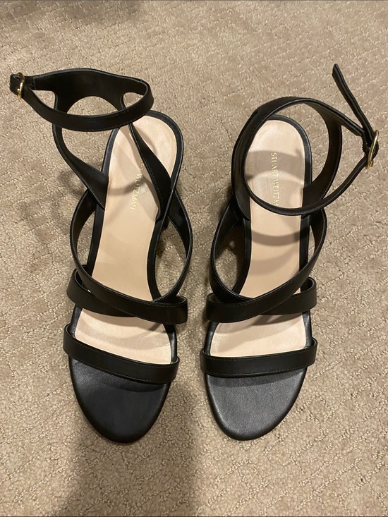 Stuart Weitzman Shoes - Stuart Weitzman Black Strappy Block Heels